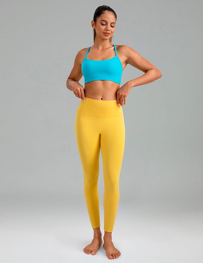 Colorfulkoala Dreamlux No Front Seam Leggings for Women 25"/28" Inseam, Seamless High Waisted Buttery Soft Yoga Pants