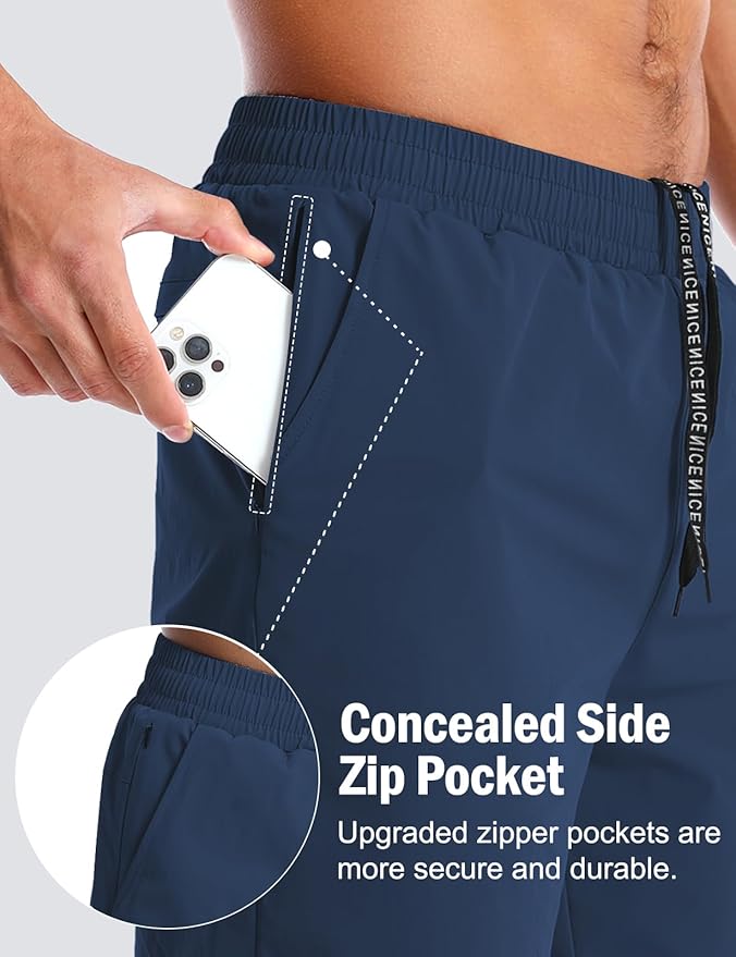 Aolesy Men's 5''/7'' Running Shorts Quick Dry Workout Gym Shorts with Pockets, Tennis Training Athletic(Linerless & Liner)