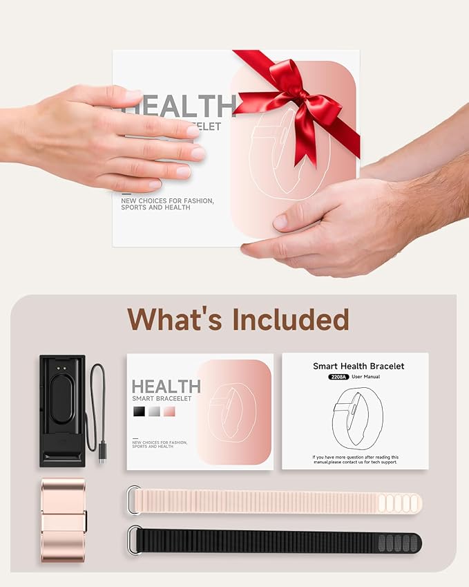 Health Fitness Tracker, Wearable Activity Step Tracker for Men Women, Continuous Sleep/ Heart Rate/ SpO2/ Stress/ Blood Pressure Monitor, IP68 Multiple Sports Modes Watch, Free App for Android iPhone