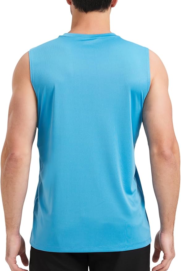 Men's Sleeveless UPF 50+ Swim Shirts Quick Dry Workout Tank Top UV Protection Running Gym Muscle T Shirts