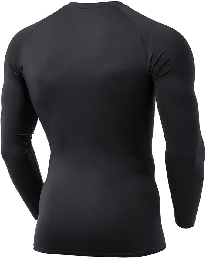 TSLA Men's UPF 50+ Compression Shirts, Cool Dry Long Sleeve Athletic Tops, Sports Baselayer Workout Shirt