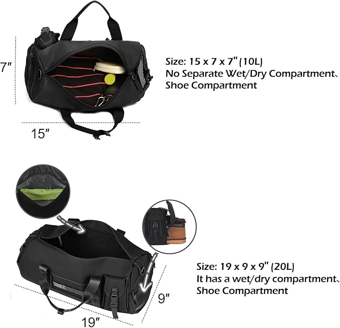 ArcEnCiel Medium Tactical Duffle Bag Men Gym Pack Molle Shoulder Bags Shoes Storage Sports Handbag with Patch(Black Camo)