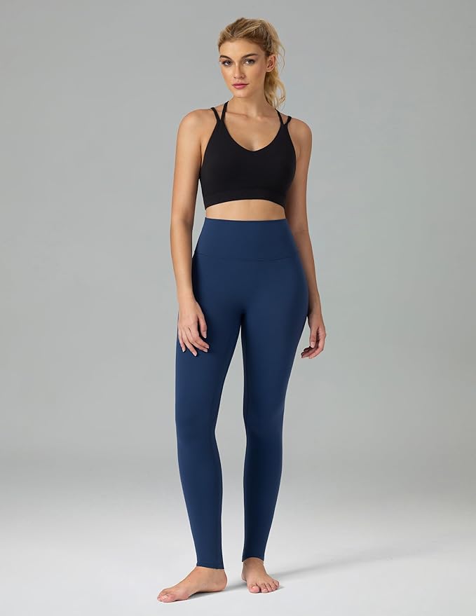 Colorfulkoala Dreamlux No Front Seam Leggings for Women 25"/28" Inseam, Seamless High Waisted Buttery Soft Yoga Pants