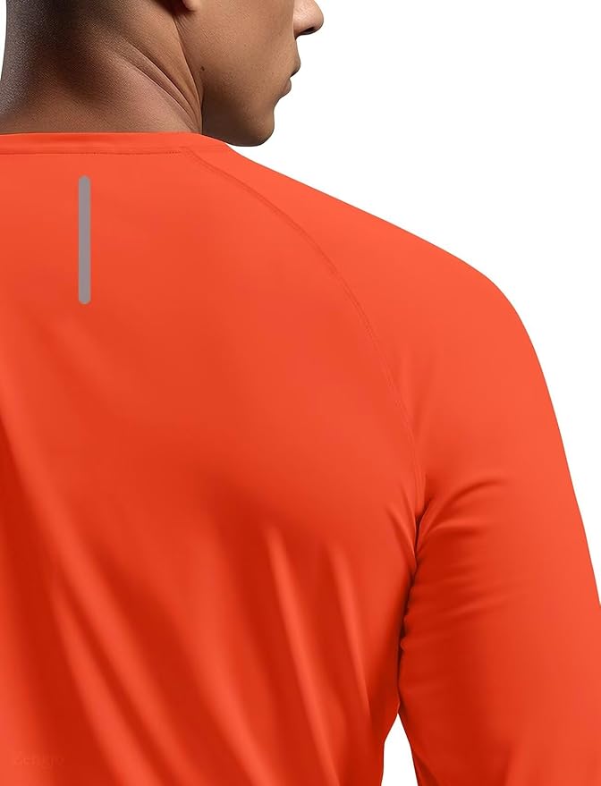 Zengjo Mens Long Sleeve Workout Shirts Moisture Wicking Running Athletic Sport Performance T-Shirt Lightweight SPF Sun Shirt