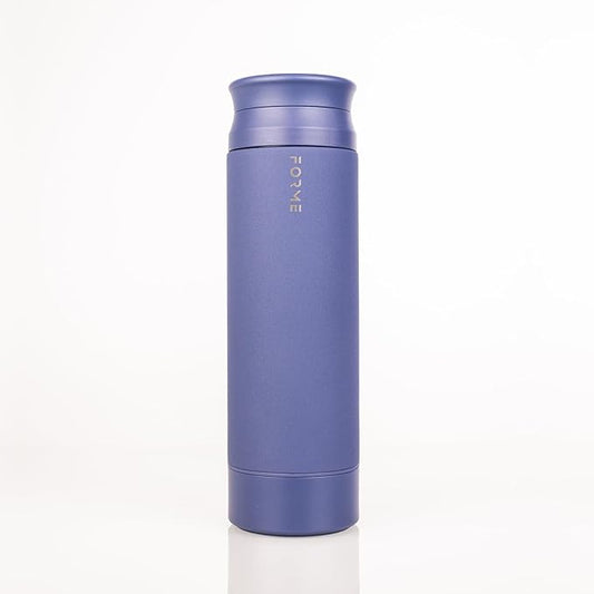 FORME - Blender Shaker Bottle, Leakproof Double Insulated Stainless Steel, Noiseless Shaker Bottle for Hot & Cold Drinks with Supplement Storage, Ideal for Protein & Shakes (Slate Blue, 16.9 ounces)