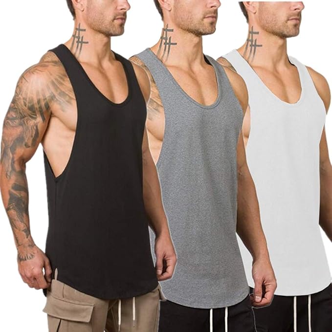 Muscle Killer Men's Muscle Gym Workout Stringer Tank Tops Bodybuilding Fitness T-Shirts 1/2/3 Pack