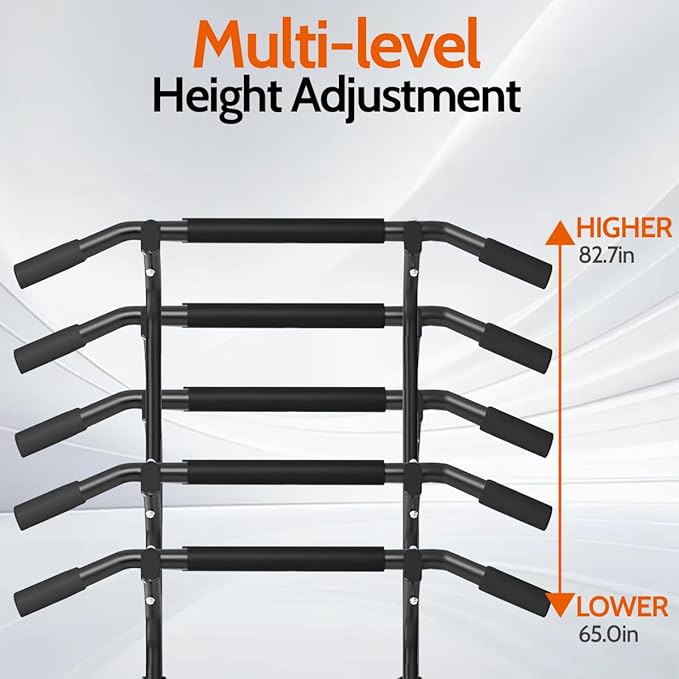 Power Tower Pull Up Dip Stander, Height Adjustable Multi-functional Home Strength Training Gym Equipment, Easy to Install, Durable Home Gym Equipment