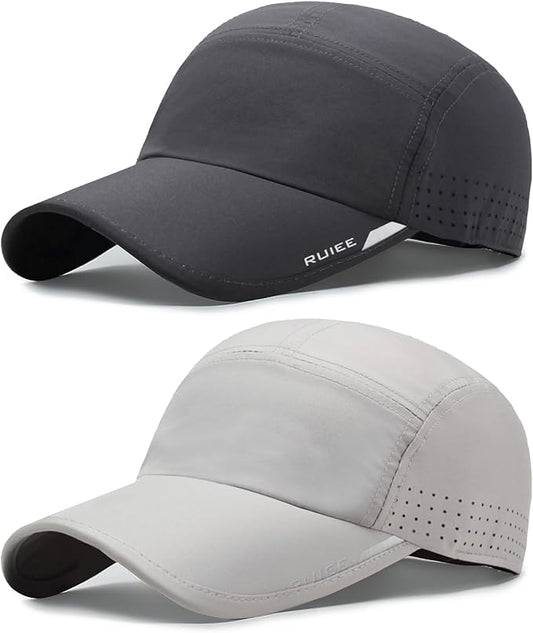 TAGVO 2 Packs Quick Dry Baseball Cap for Men and Women,Breathable Mesh Lightweight Sports Running Cap Hats