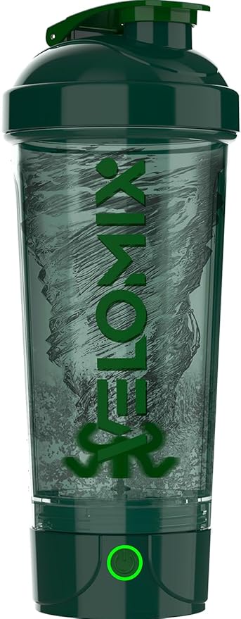 VELOMIX Electric Protein Shaker Bottle - 24 oz | USB-C Rechargeable | Leak Proof Shaker Cups for Protein Shakes | Portable Blender for Shakes and Smoothies (Electric - Green)