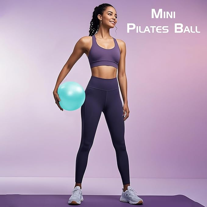 Pilates Ring Set: 14-Inch Magic Circle with Dual Padded Handles, Pilates Mini Ball, and Resistance Bands (15, 25, 35 lbs) for Strength, Flexibility, Stability, and Body Toning