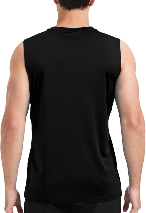 Men's Sleeveless UPF 50+ Swim Shirts Quick Dry Workout Tank Top UV Protection Running Gym Muscle T Shirts