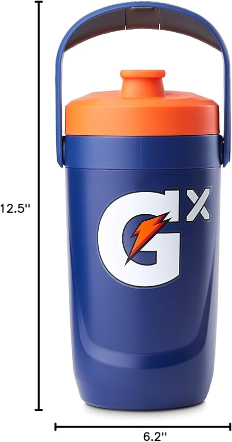 Gatorade Gx Performance Jug, 64oz, Leakproof, Non Slip Grip, Great for Athletes, Navy