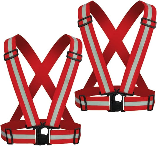 Reflective Running Vest 2-10 Pack, High Visibility Reflective Gear Night Cycling Safety Vest Strap for Men Women Kids