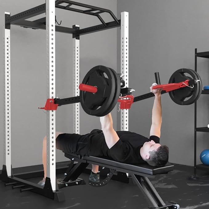 FAGUS Power Cage, Multi-Function Power Rack with LAT Pulldown, Seated Row, Cable Pulley System, J-Hooks, Dip Handles, Landmine, Squat Rack with Optional Cable Corssover, Smithe Attachment for Home Gym