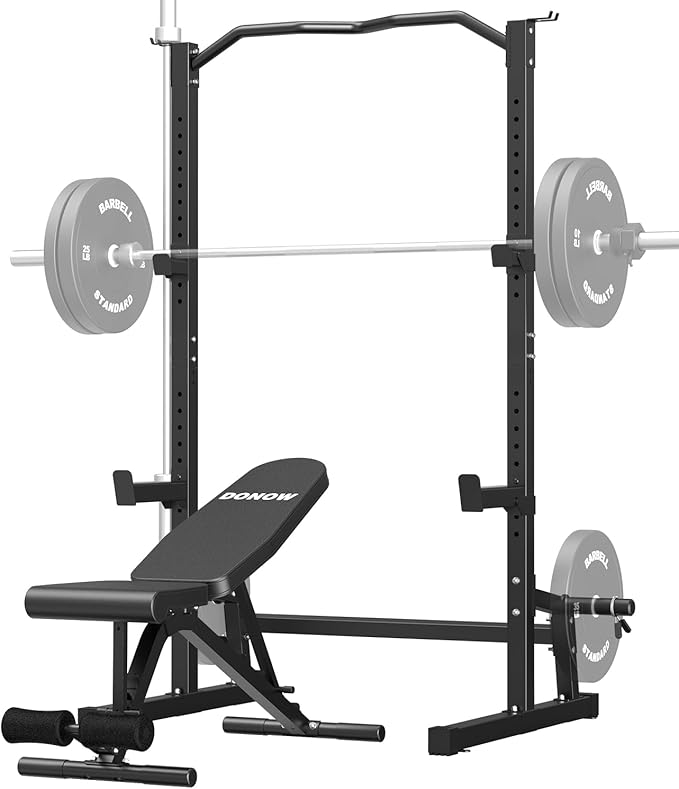 DONOW Olympic Weight Bench with Squat Rack Adjustable Workout Bench with Rack for Bench Press Sthrength Training