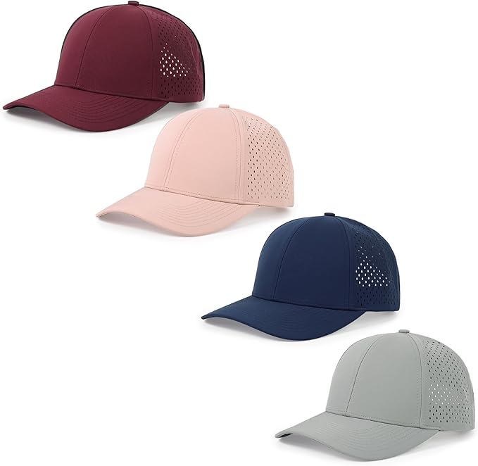 Quick Dry Baseball Cap Curved Brim Snapback Hat Laser Cut Mesh Ball Cap Golf Ball Cap for Men Women