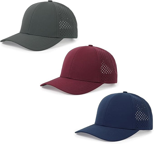 Quick Dry Baseball Cap Curved Brim Snapback Hat Laser Cut Mesh Ball Cap Golf Ball Cap for Men Women