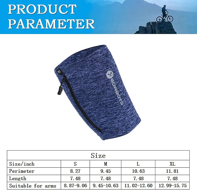 Running Phone Armband for Men Women,Universal Arm Bands for Phones Below 8 Inches,Waterproof Cell Phone Armband for Hiking,Running,Cycling,Climbing(Blue S)