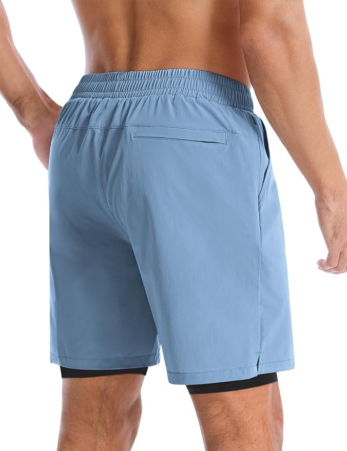 Aolesy Men's 5''/7'' Running Shorts Quick Dry Workout Gym Shorts with Pockets, Tennis Training Athletic(Linerless & Liner)