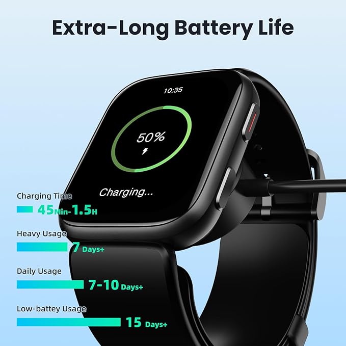 YHE Smart Watch Blood Pressure, 1.95'' Blood Pressure Watch with Air Pump Cuff, Blood Pressure Monitor for Sleep and Sports Tracking for Android iOS Supports Data Sharing, Reminder Monitoring Etc