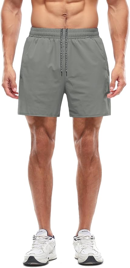 Aolesy Men's 5''/7'' Running Shorts Quick Dry Workout Gym Shorts with Pockets, Tennis Training Athletic(Linerless & Liner)