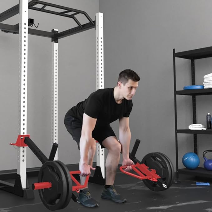 FAGUS Power Cage, Multi-Function Power Rack with LAT Pulldown, Seated Row, Cable Pulley System, J-Hooks, Dip Handles, Landmine, Squat Rack with Optional Cable Corssover, Smithe Attachment for Home Gym