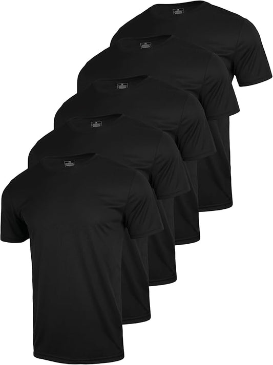 3 & 5 Pack Shirts for Men Moisture Wicking Workout Performance Dry Fit Mesh Gym Athletic Running T-Shirt