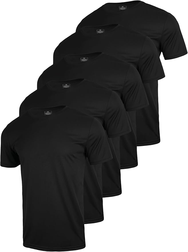 3 & 5 Pack Shirts for Men Moisture Wicking Workout Performance Dry Fit Mesh Gym Athletic Running T-Shirt
