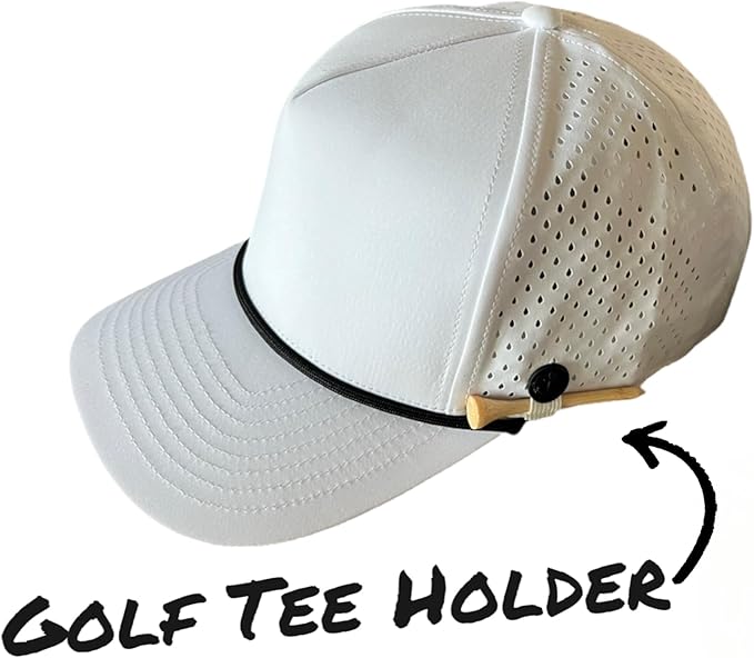 ANKOR Performance Golf Rope Hat - UPF 50 Water Resistant Lightweight Thermoflex Snapback, Men’s Hat Golf Tee Design Holder