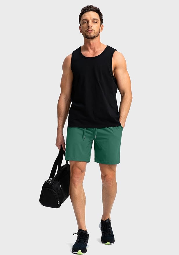 Men's Running Shorts with Zipper Pockets 9 Inch/ 7 Inch / 5 Inch Lightweight Quick Dry Gym Workout Athletic Shorts for Men
