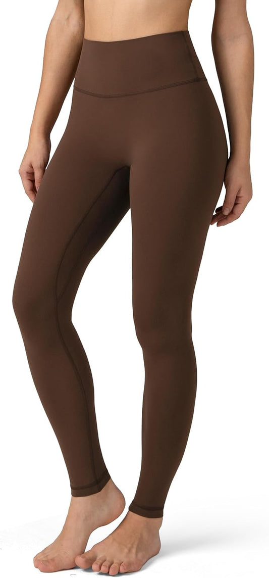 Colorfulkoala Dreamlux No Front Seam Leggings for Women 25"/28" Inseam, Seamless High Waisted Buttery Soft Yoga Pants