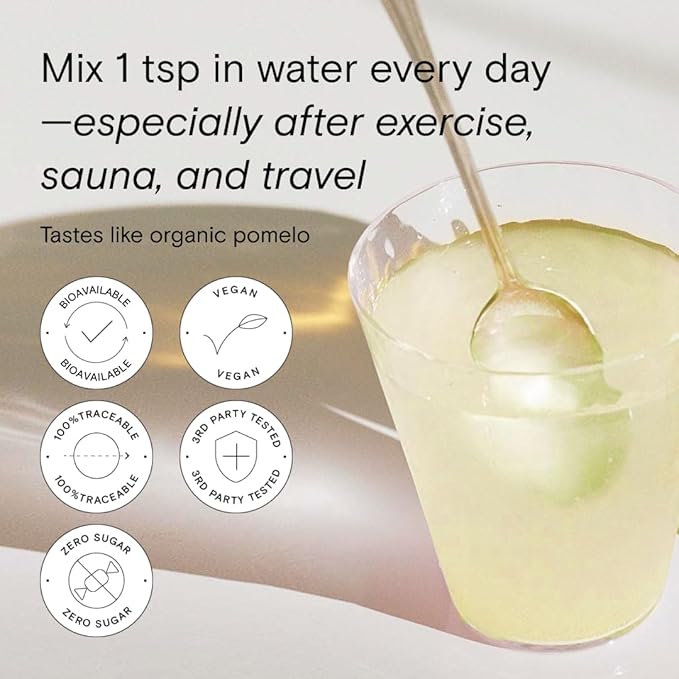 Moon Juice Mini Dew Electrolytes Powder - Sugar Free Minerals & Electrolyte Hydration Powder for Instant Hydration & Brain Support - Magnesium, Calcium, Potassium, Pink Salt, Pomelo, 30 Servings