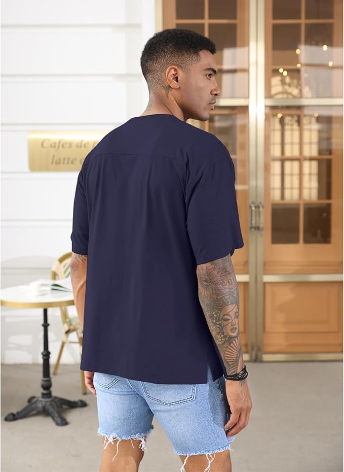 Men's Oversized Workout T-Shirts Lightweight Quick Dry Short Sleeve Tshirts Crew Neck Loose Fit Athletic Tops