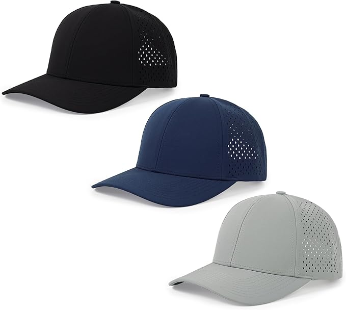 Quick Dry Baseball Cap Curved Brim Snapback Hat Laser Cut Mesh Ball Cap Golf Ball Cap for Men Women