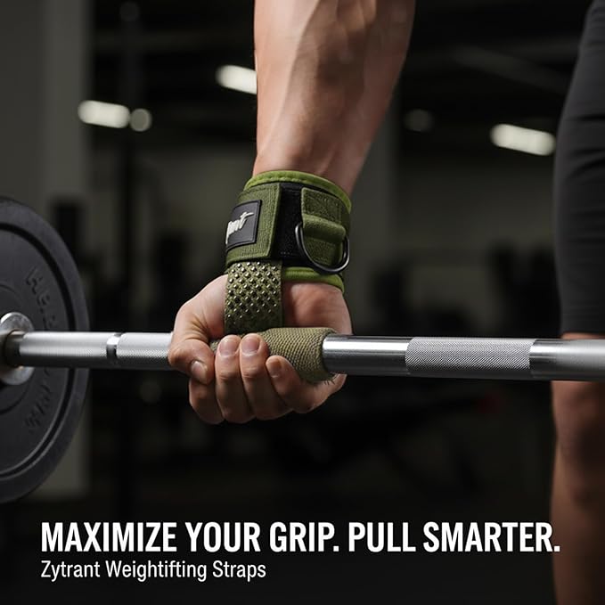 Weight Lifting Straps with Cuffed D Ring,Heavy Duty Thyick Comfortable Lifting Straps, Secure Fit, Enhanced Grip, Straps for Weightlifting & Gym Training