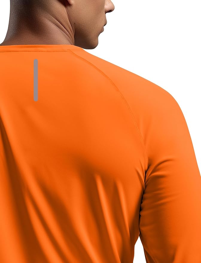 Zengjo Mens Long Sleeve Workout Shirts Moisture Wicking Running Athletic Sport Performance T-Shirt Lightweight SPF Sun Shirt