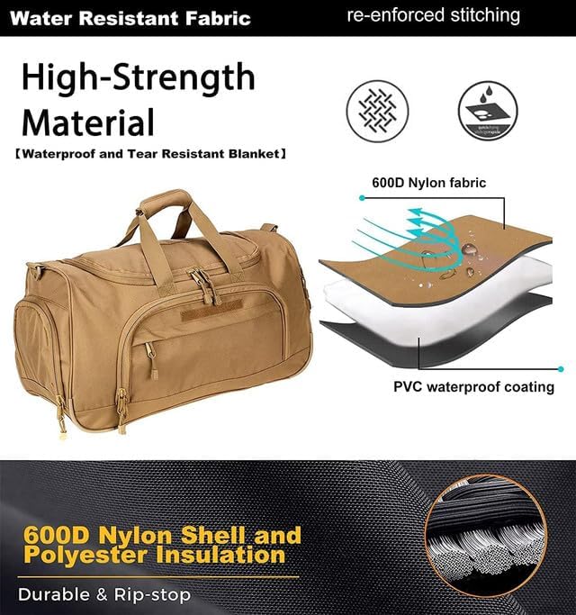 Gym Bag for Women & Men Tactical Duffle Military Weekender Travel Work Out Bags Lightweight Waterproof Sports Tote Shoe Pocket