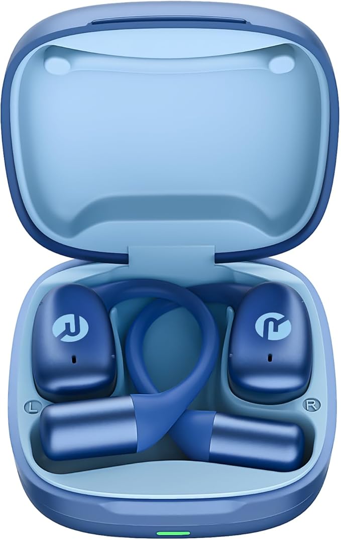 Raycon Essential Open Earbuds โ True Wireless Open Ear Bluetooth 6.0 Headphones, Ultra-Lightweight, Comfort Hook Design, IPX4 Water Resistant, 36 Hours of Battery Life (Blue)