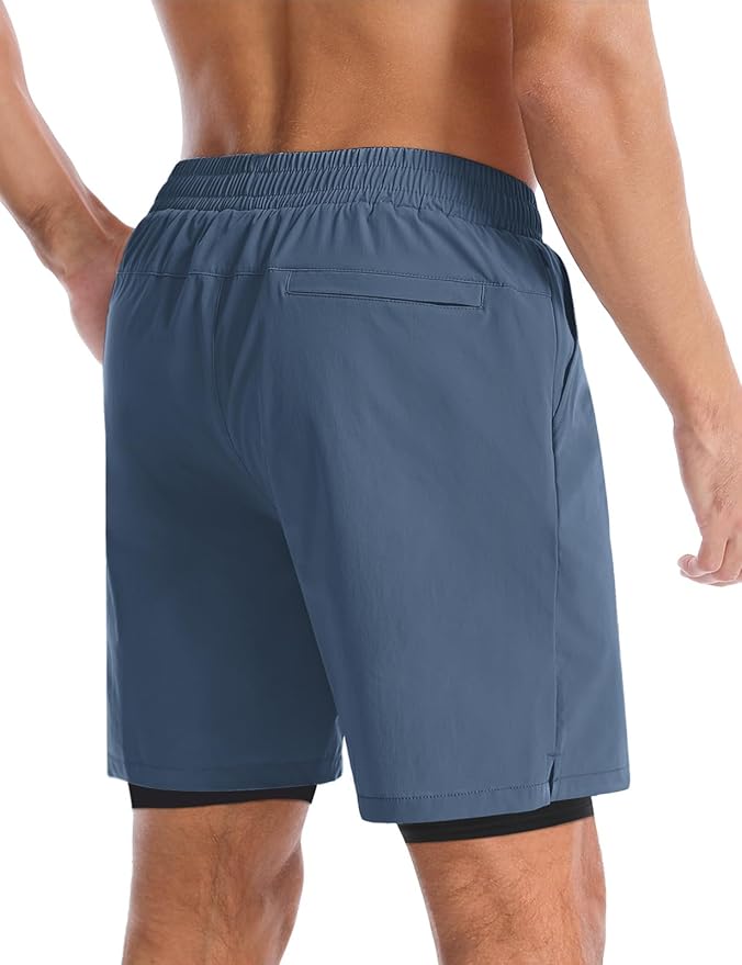 Aolesy Men's 5''/7'' Running Shorts Quick Dry Workout Gym Shorts with Pockets, Tennis Training Athletic(Linerless & Liner)
