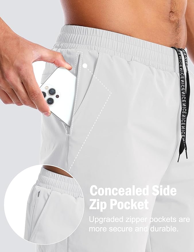 Aolesy Men's 5''/7'' Running Shorts Quick Dry Workout Gym Shorts with Pockets, Tennis Training Athletic(Linerless & Liner)