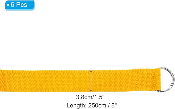 PATIKIL Yoga Strap for Stretching Cotton Yoga Belt with Adjustable Metal D-Ring Buckle Stretch Bands for Fitness Pilates