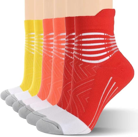 IRAMY Compression Ankle Support Socks Women - Coolmax Wicking, Cushioned Athletic, Plantar Fasciitis Relief 2/3/6 Pairs