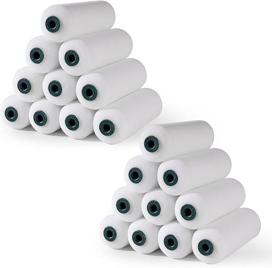 Foam Paint Roller Covers, Paint Roller 4 Inch, 20 Pack, Small Paint Roller, Mini Rollers for Painting, Paint Roller Sleeves for Smooth Finishes on Walls, Cabinets, Doors