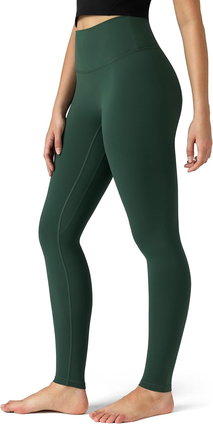 Colorfulkoala Dreamlux No Front Seam Leggings for Women 25"/28" Inseam, Seamless High Waisted Buttery Soft Yoga Pants