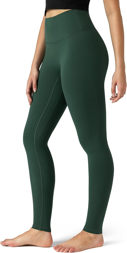 Colorfulkoala Dreamlux No Front Seam Leggings for Women 25"/28" Inseam, Seamless High Waisted Buttery Soft Yoga Pants