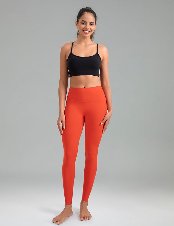 Colorfulkoala Dreamlux No Front Seam Leggings for Women 25"/28" Inseam, Seamless High Waisted Buttery Soft Yoga Pants
