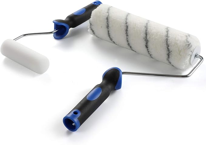 Paint Roller Set - Foam Roller,Angled Paint Brush, Paint Frame, Paint Tray, Mini Rollers,Cover Refills,Paint Sleeves and Paint Supplies - All in One Paint Roller Kit for Decorating Walls and Home