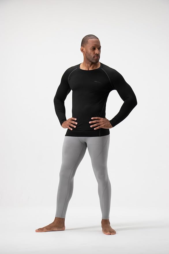 DEVOPS 2 Pack Men's Thermal Long Sleeve Compression Shirts