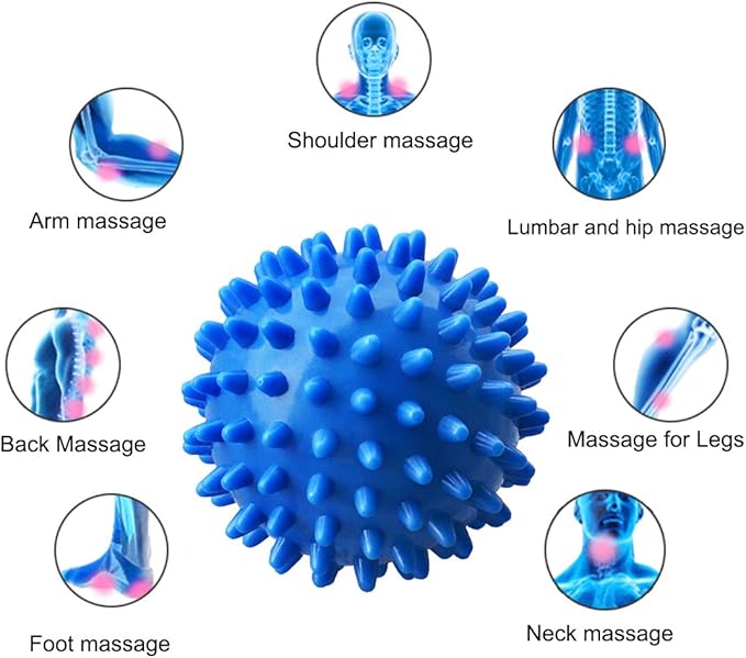 Professional Massage Balls Foot Ball Foot Massager Spiky Roller for Deep Tissue Trigger Point Plantar Fasciitis Reflexology Stress Therapy Myofascial Release(Blue)