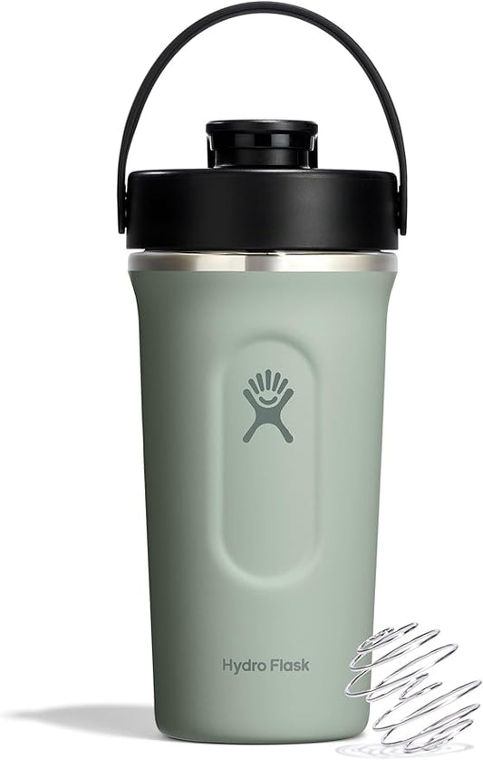 Hydro Flask Shaker Bottle – Insulated Stainless Steel Gym Bottle for Pre Workout & Protein 24 Oz Agave Green